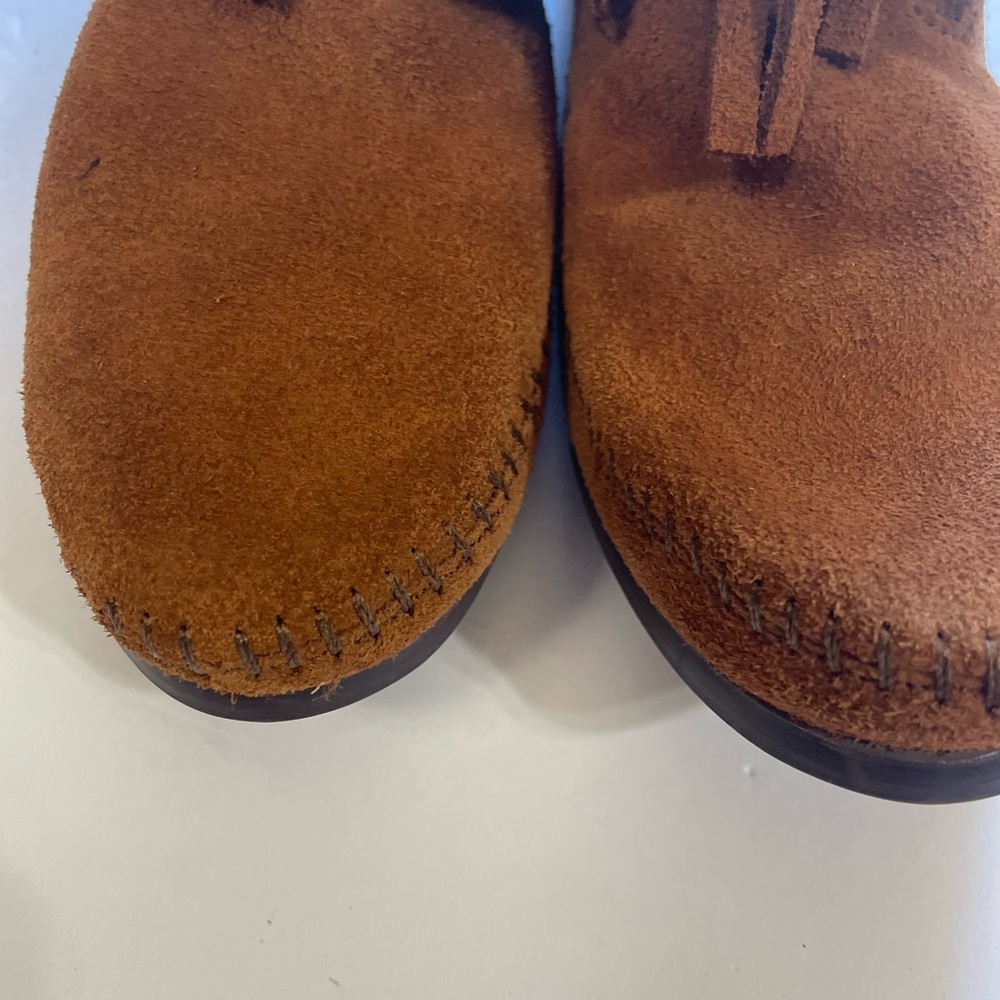 Fringe Suede Mid-Calf Boots - Brown - Picture 5 of 12